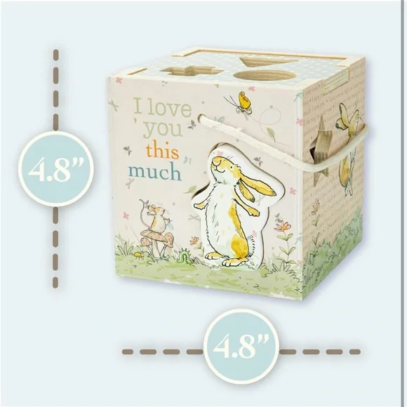 Kids Preferred Guess How Much I Love You Wooden Shape Sorter with Rope Handle - Picture 2 of 12